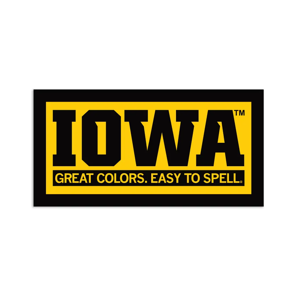 Iowa: Great Colors Easy To Spell Text Sticker 1