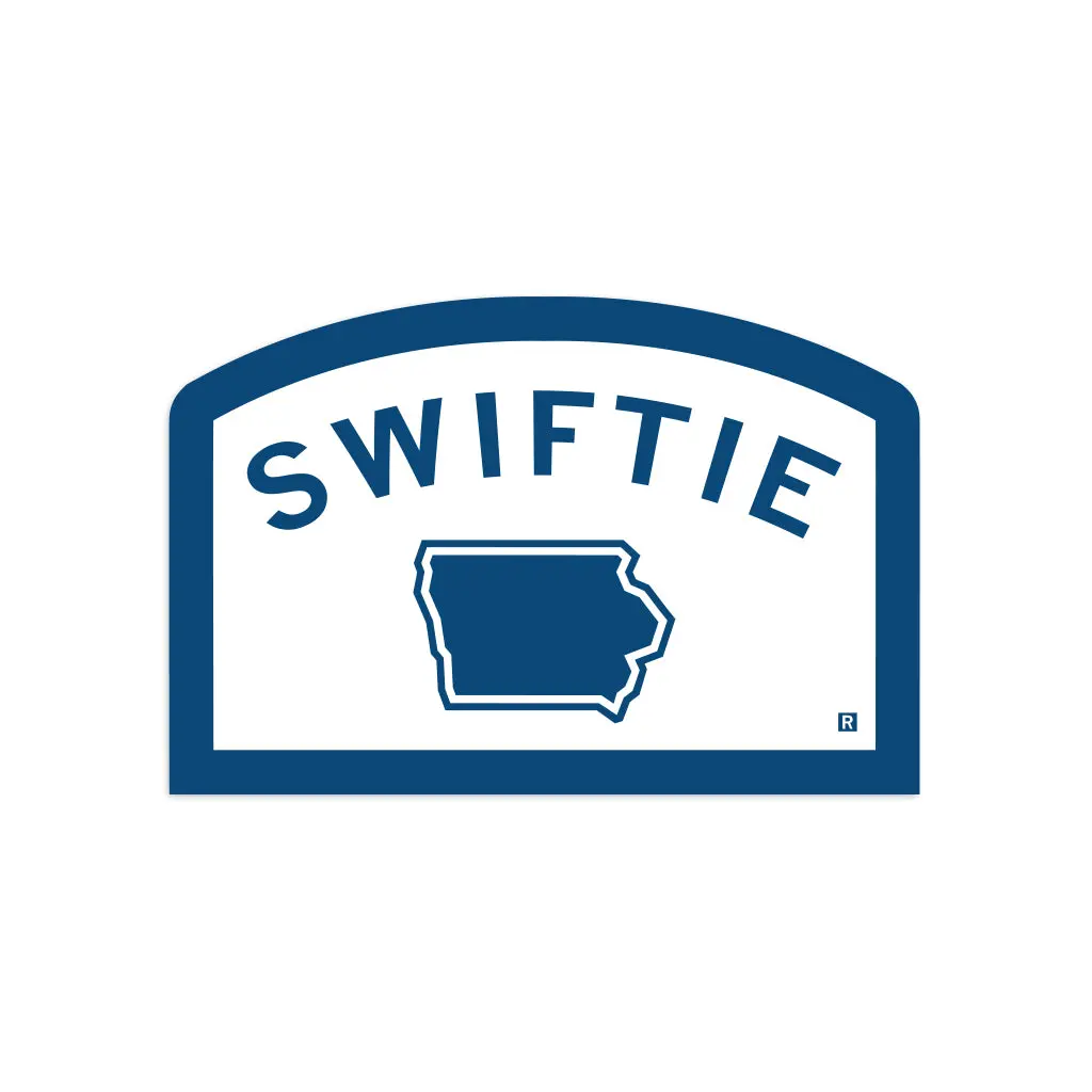 Iowa Swiftie Blue & White Die-Cut Sticker 1