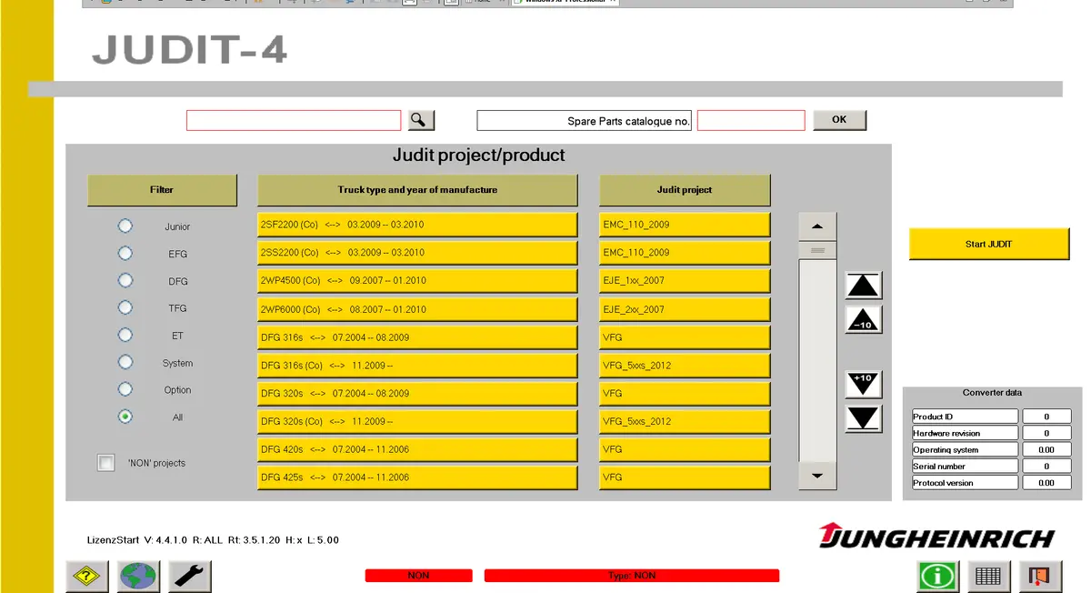Jungheinrich Judit-4 Diagnostic Software For All Jungheinrich Fork Lifts - V4.37  Latest Version 2024 1