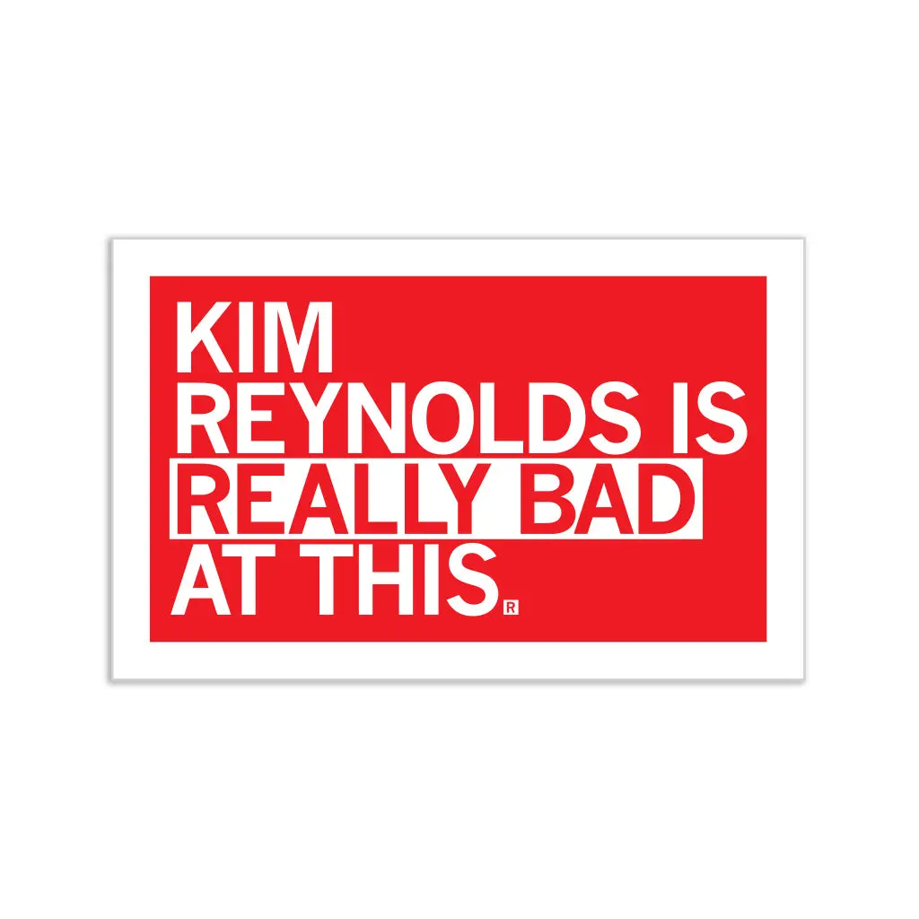 Kim Reynolds Is Really Bad At This Sticker 1