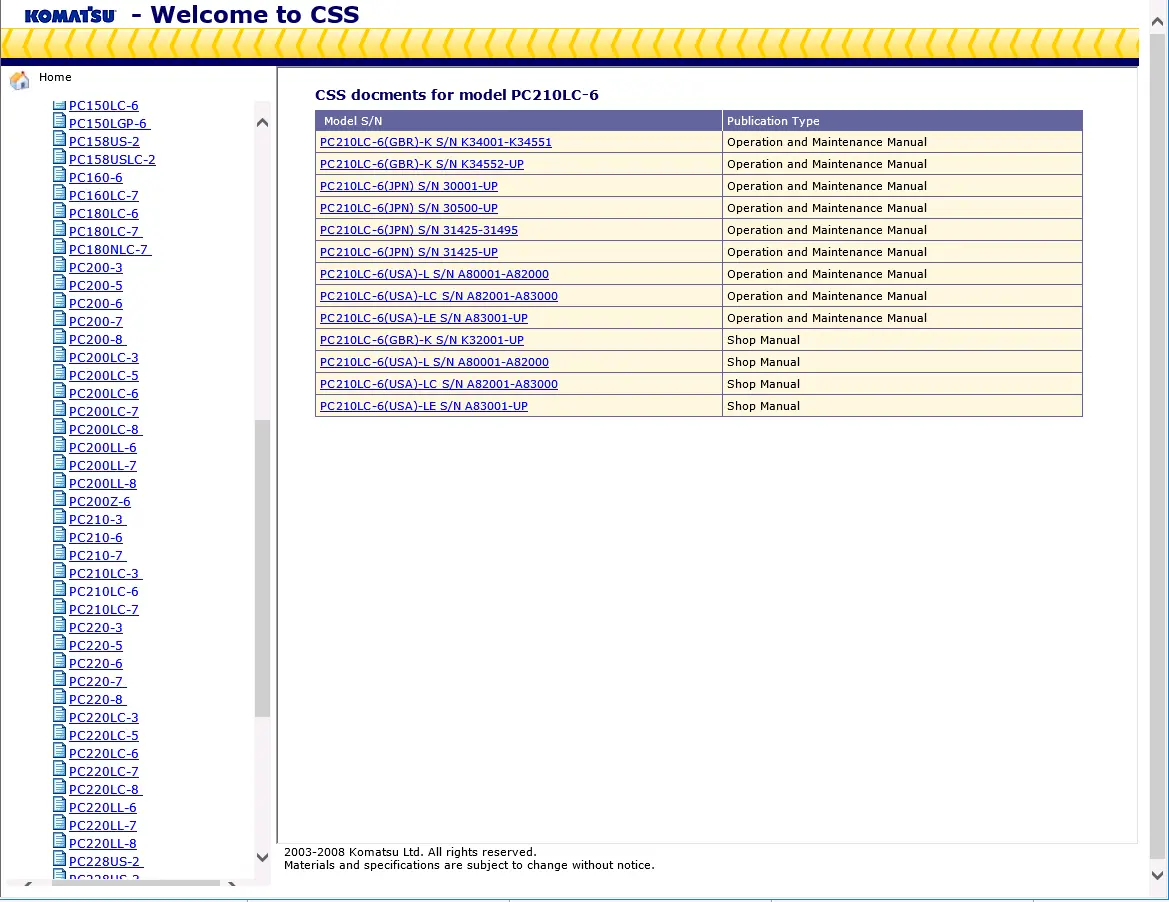 Komatsu Css 2019 - All Service Manuals & Operation And Maintenance Manuals For Komatsu Software - All Models & Serials Up To 2019 1