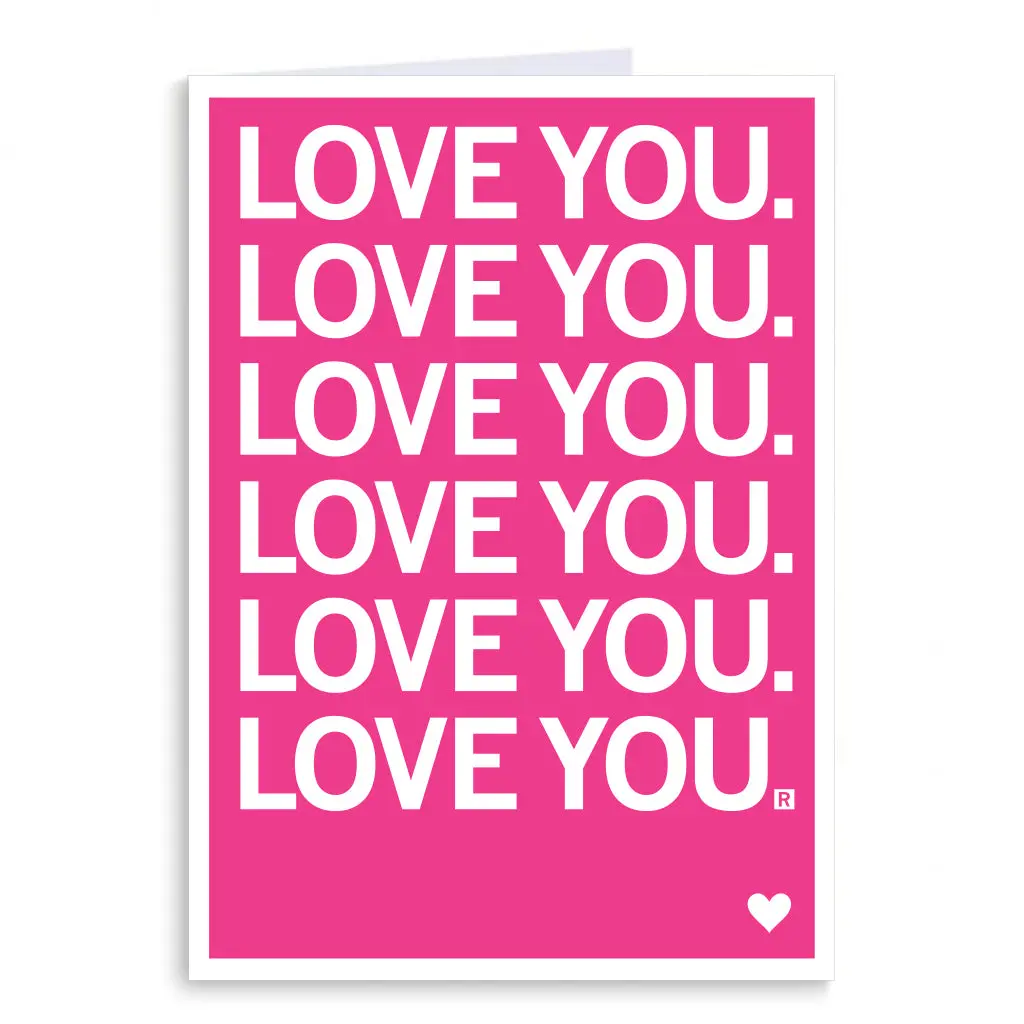 Love You Repeating Greeting Card 1