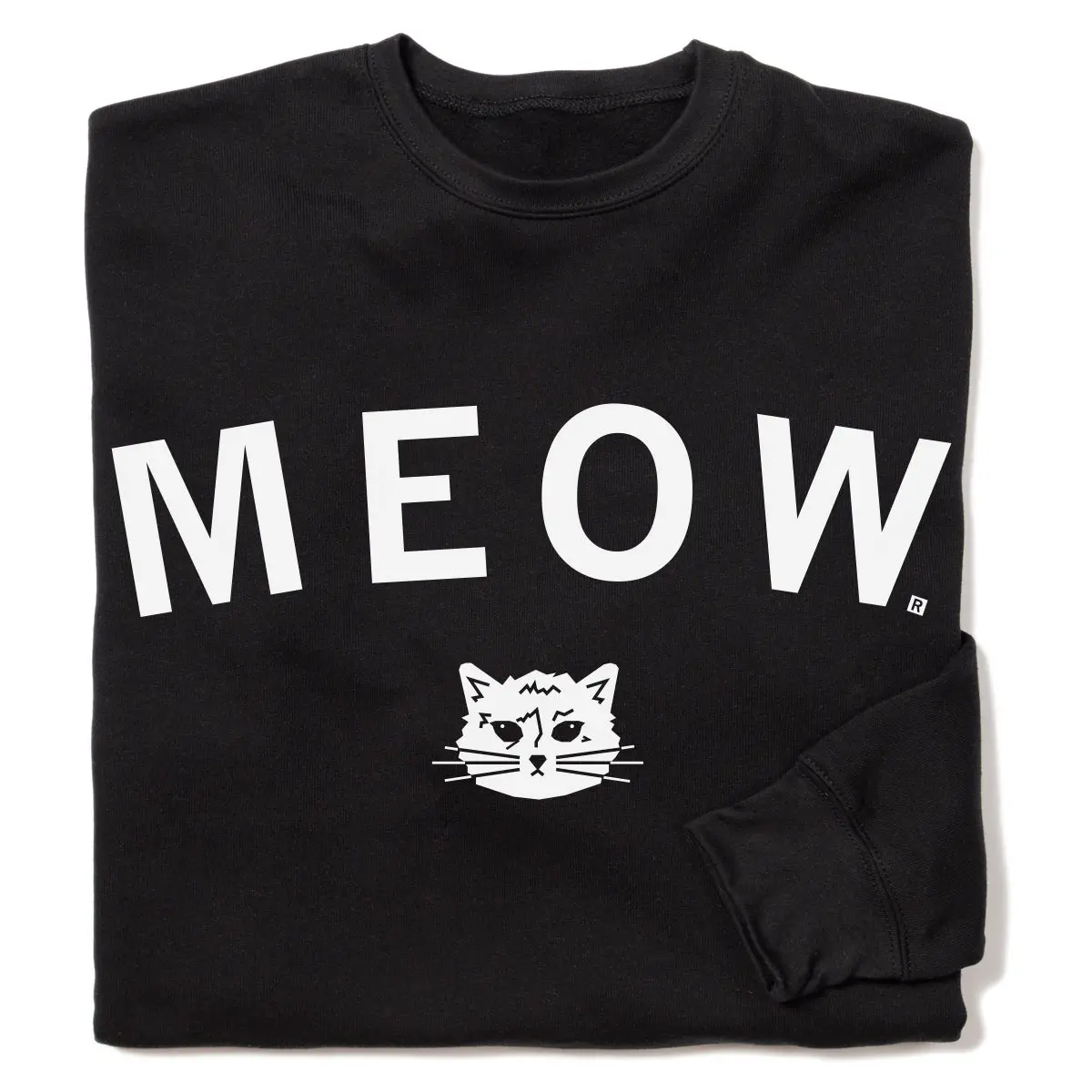 Meow Curved Logo Crew Sweatshirt 1