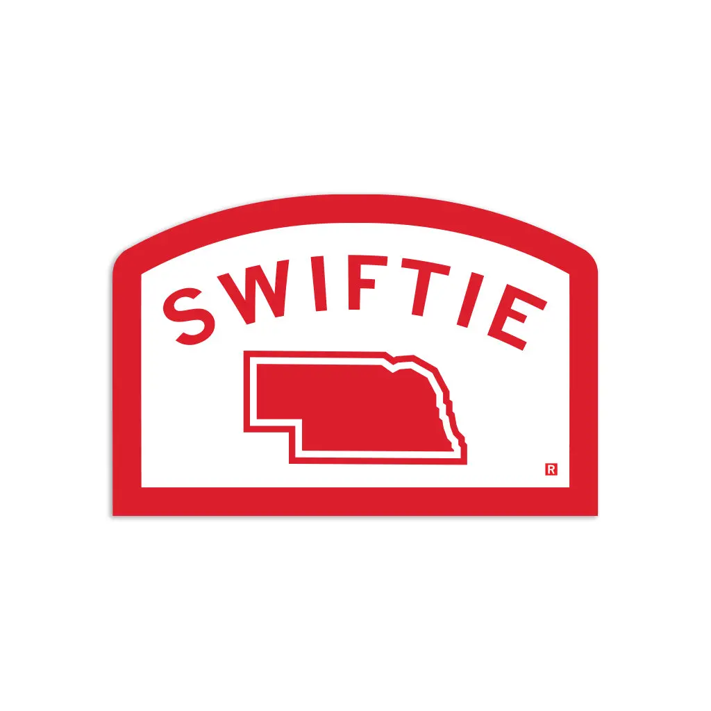 Nebraska Swiftie Red & White Die-Cut Sticker 1