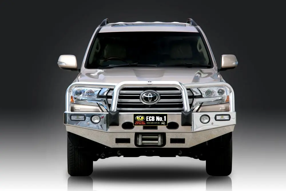 Ecb Winch Bullbar Polished With Bumper Lights For Toyoat Landcruiser 200 Series (01/16 To 06/21) 1