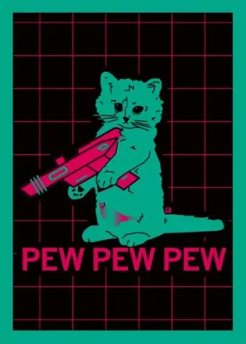 Pew Pew Pew Vaporwave Postcard 1