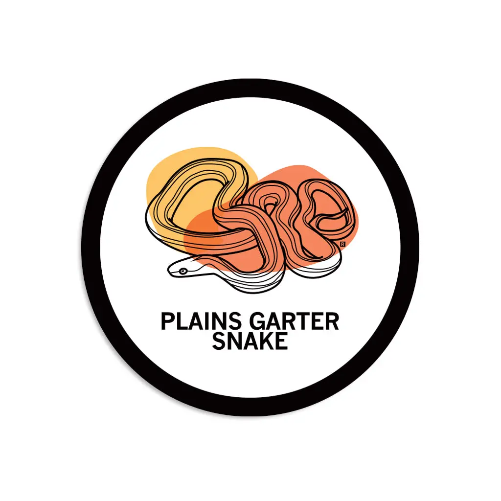 Plains Garter Snake Circle Sticker 1