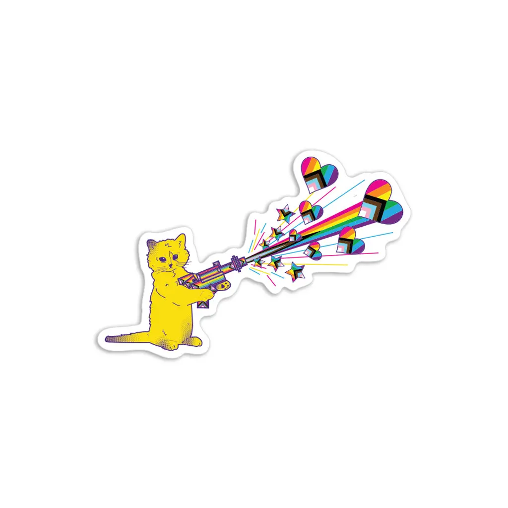 Pew Pew Pride Mini Sticker 1
