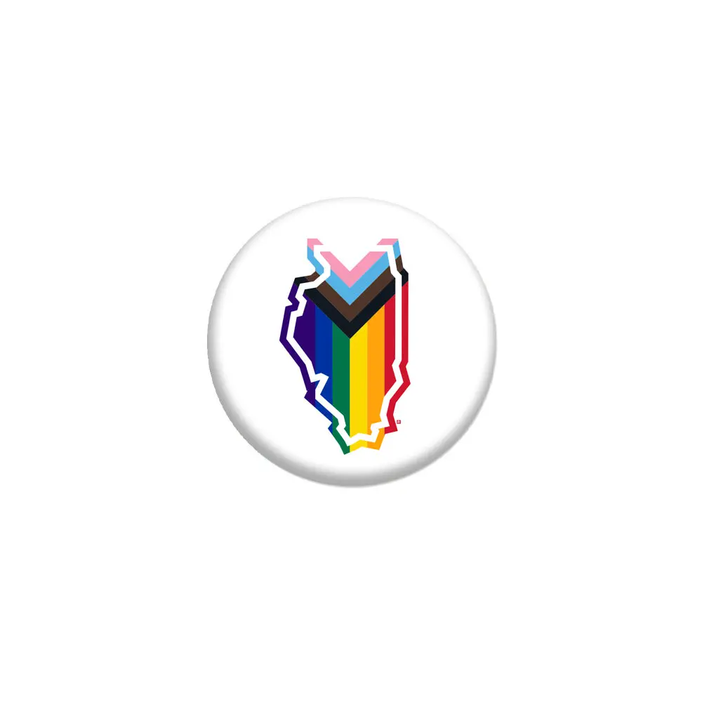 Illinois Progress Pride Flag 1" Button 1