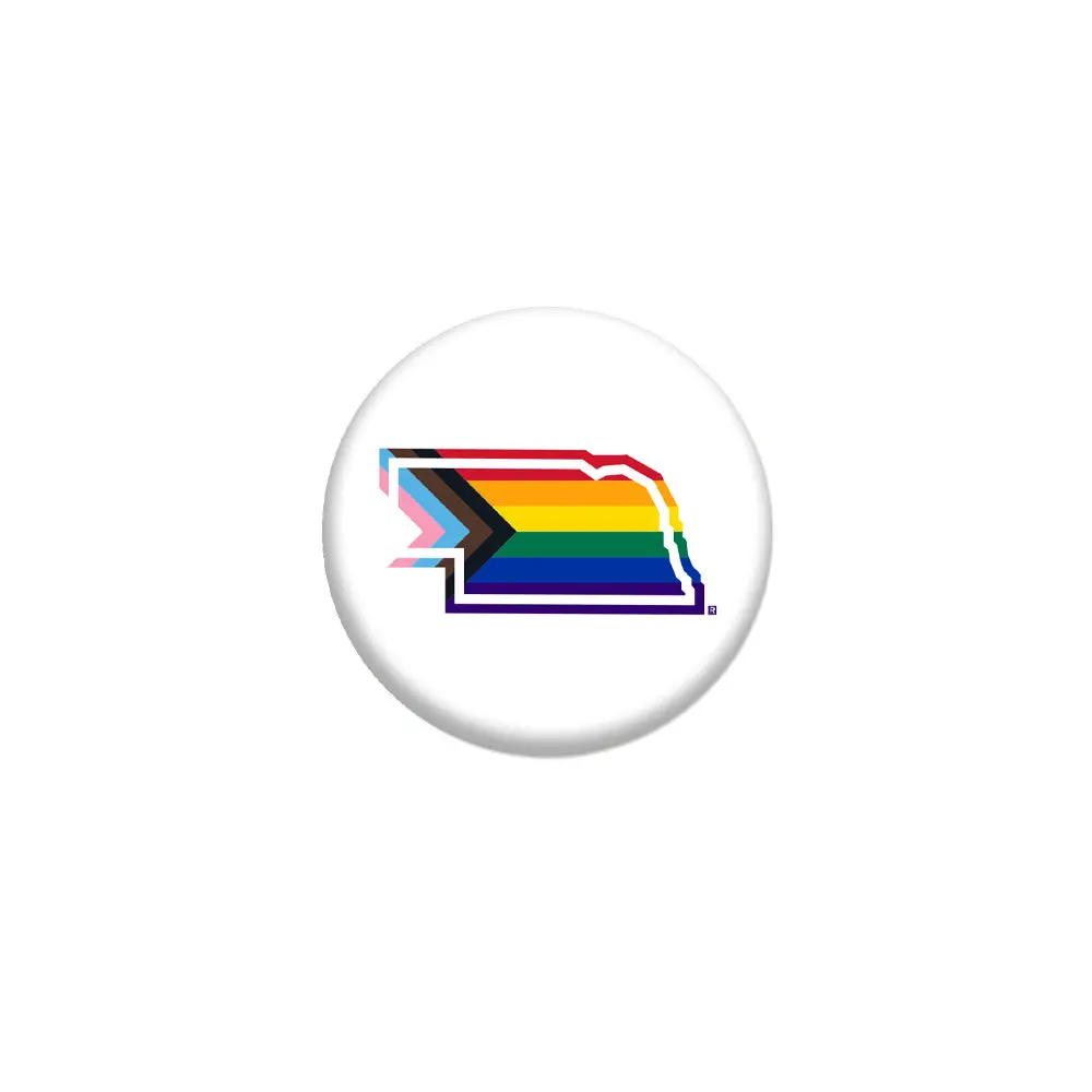 Nebraska Progress Pride Flag 1" Button 1