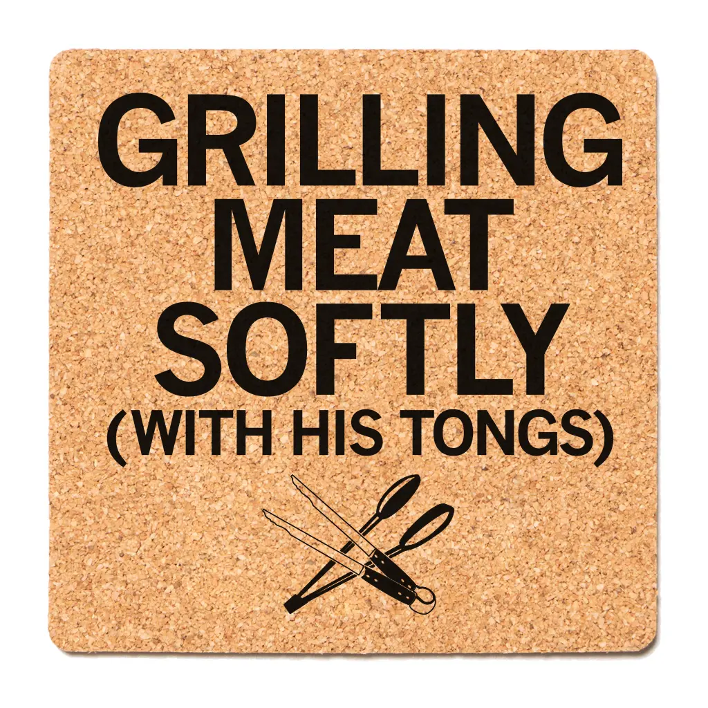 Grilling Meat Softly Cork Coaster 1