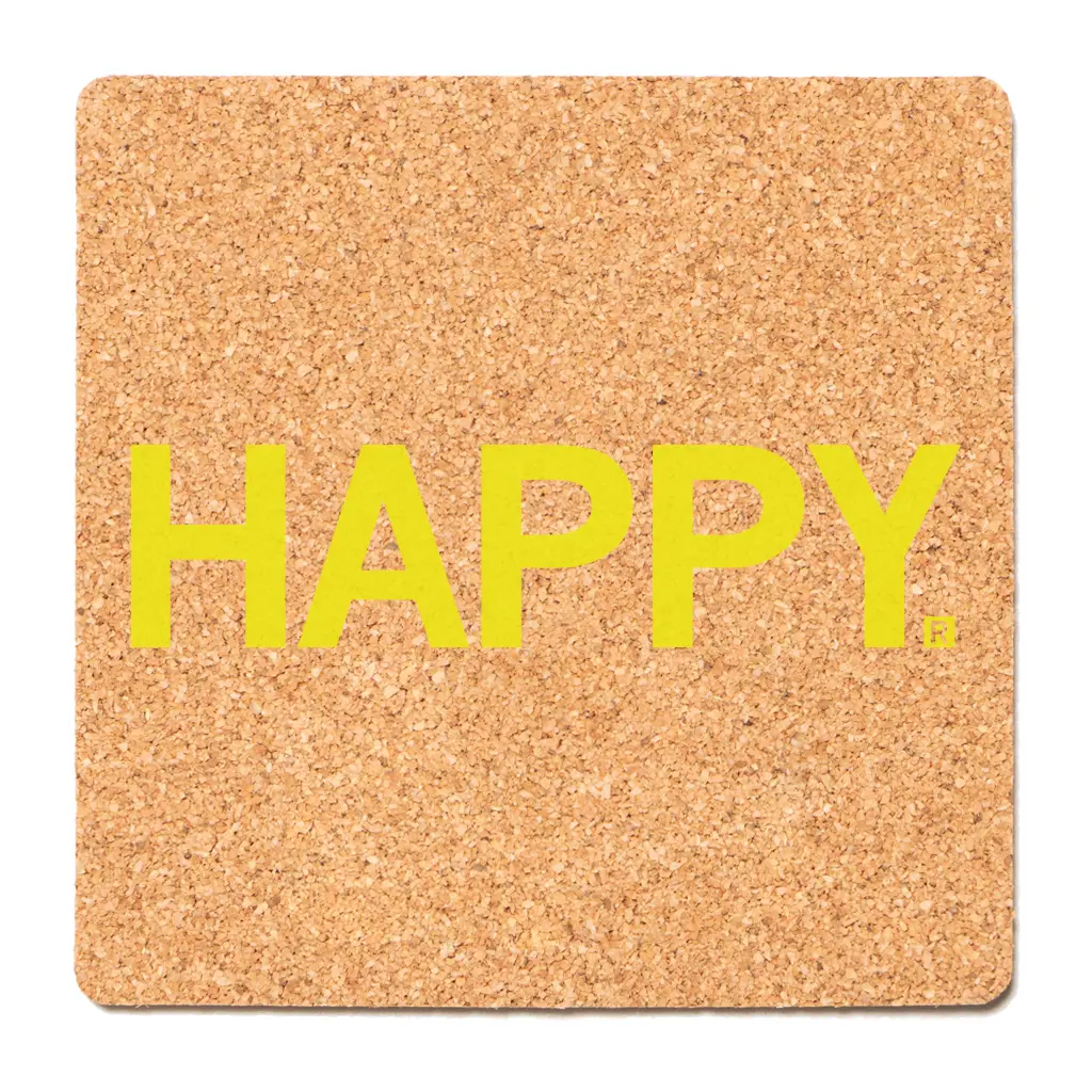 Happy Cork Coaster 1