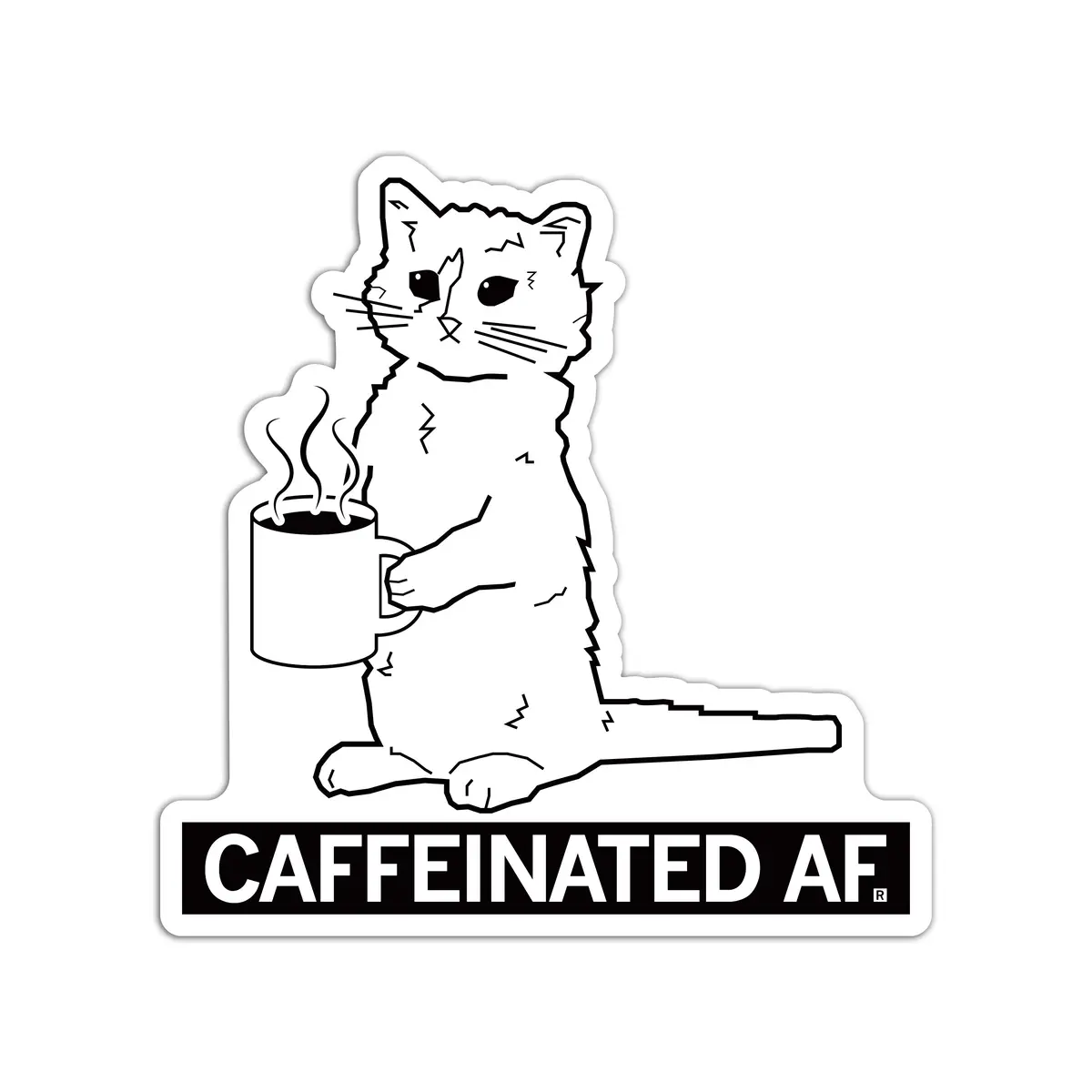 Caffeinated Af Die-Cut Sticker 1