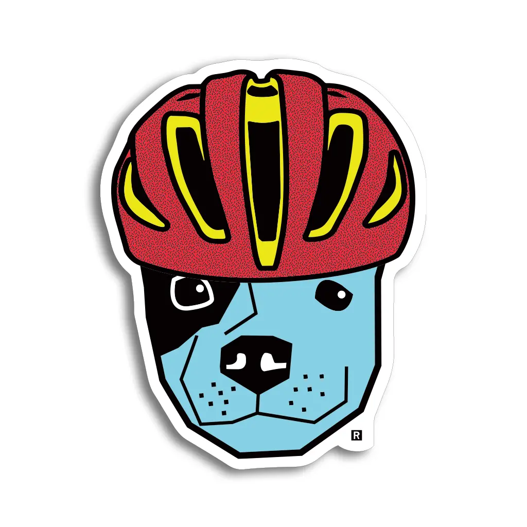 Bike Helmet Pancake Die-Cut Sticker 1