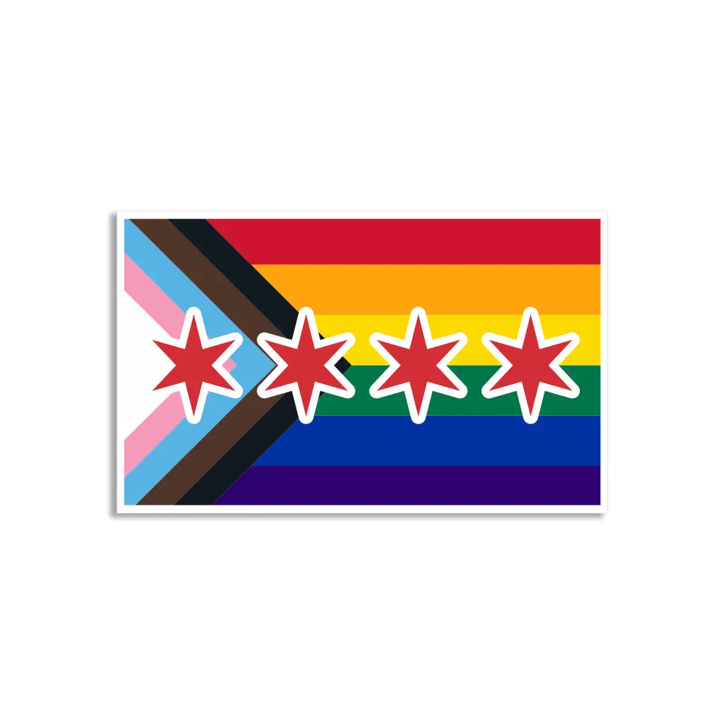 Chicago Progress Pride Flag Die-Cut Sticker 1