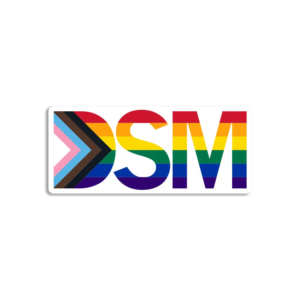 Dsm Text Progress Pride Flag Die-Cut Sticker 1