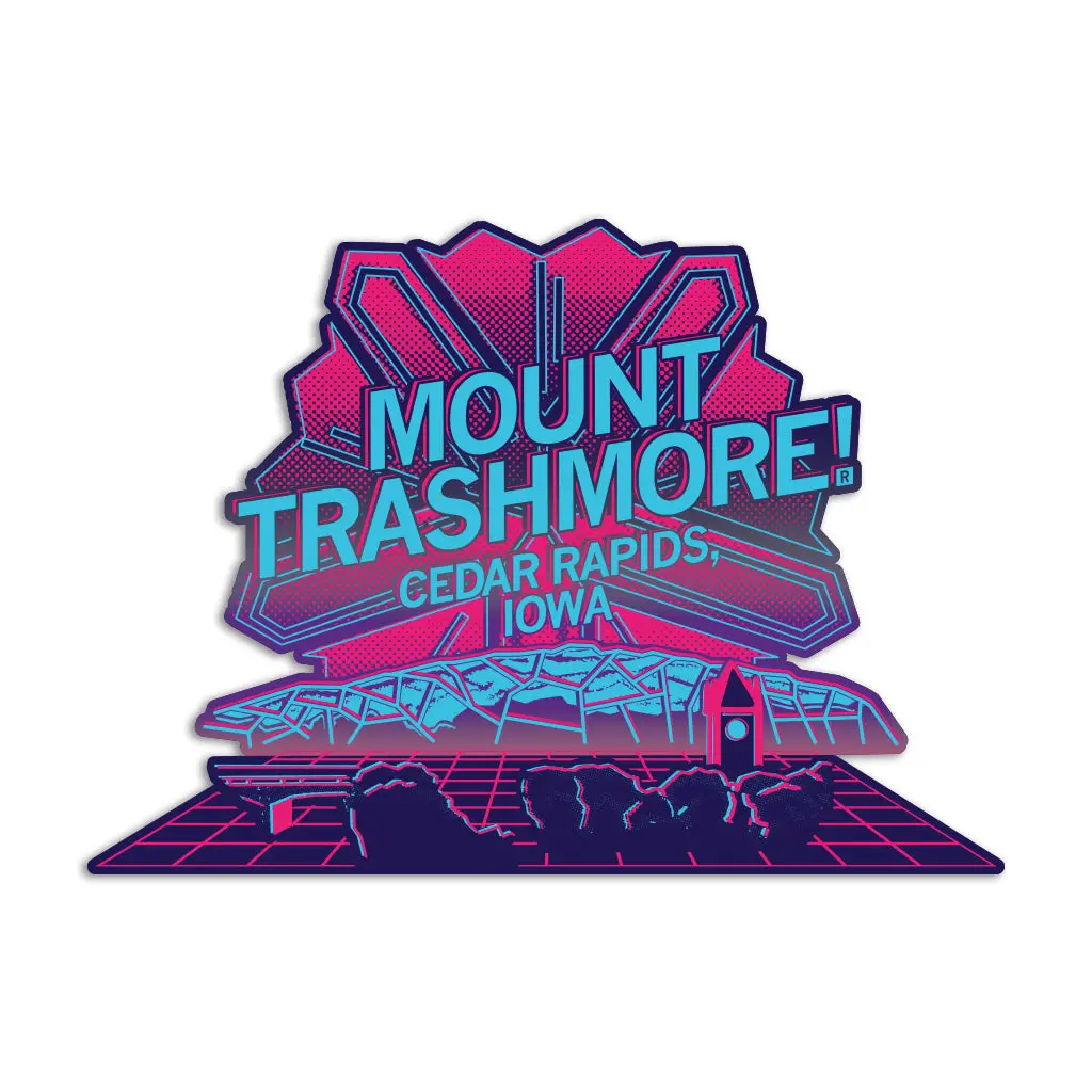 Mt. Trashmore Vaporwave Die-Cut Sticker 1