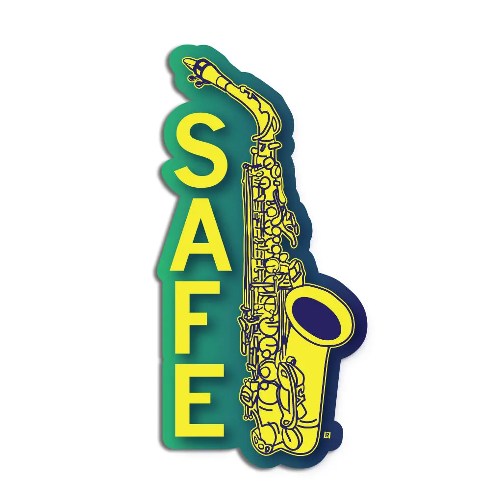 Safe Sax Die-Cut Sticker 1