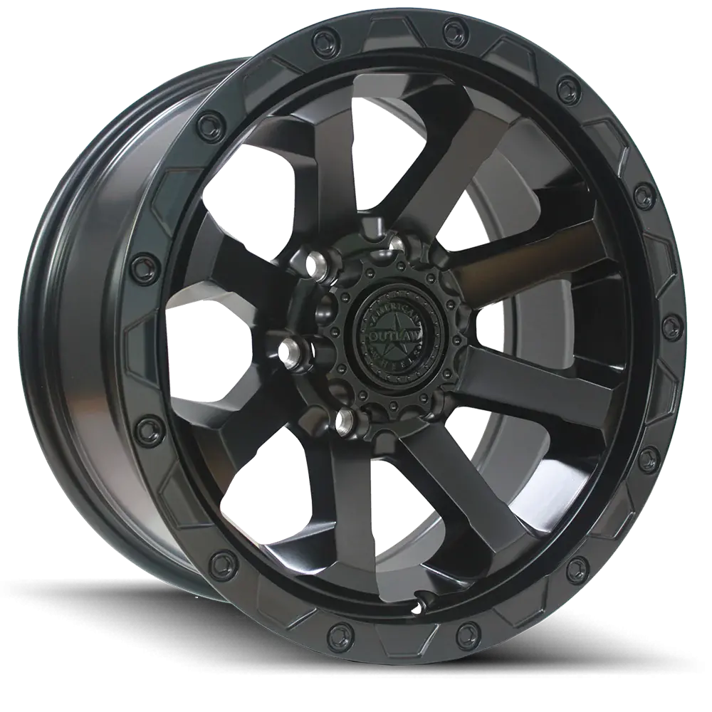 American Outlaw Capone Rim Satin Black 17X8.5 +18 1