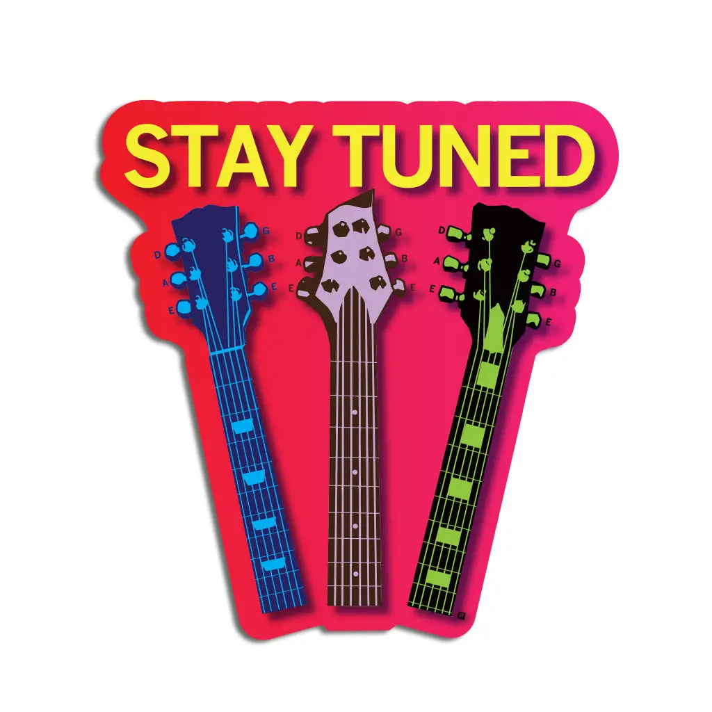 Stay Tuned Pink Die-Cut Sticker 1