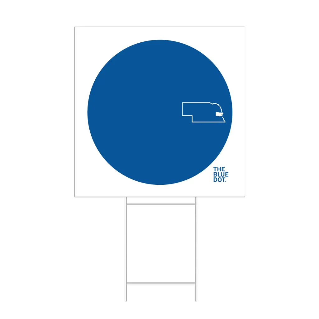 Blue Dot Circle Graphic Yard Sign 1