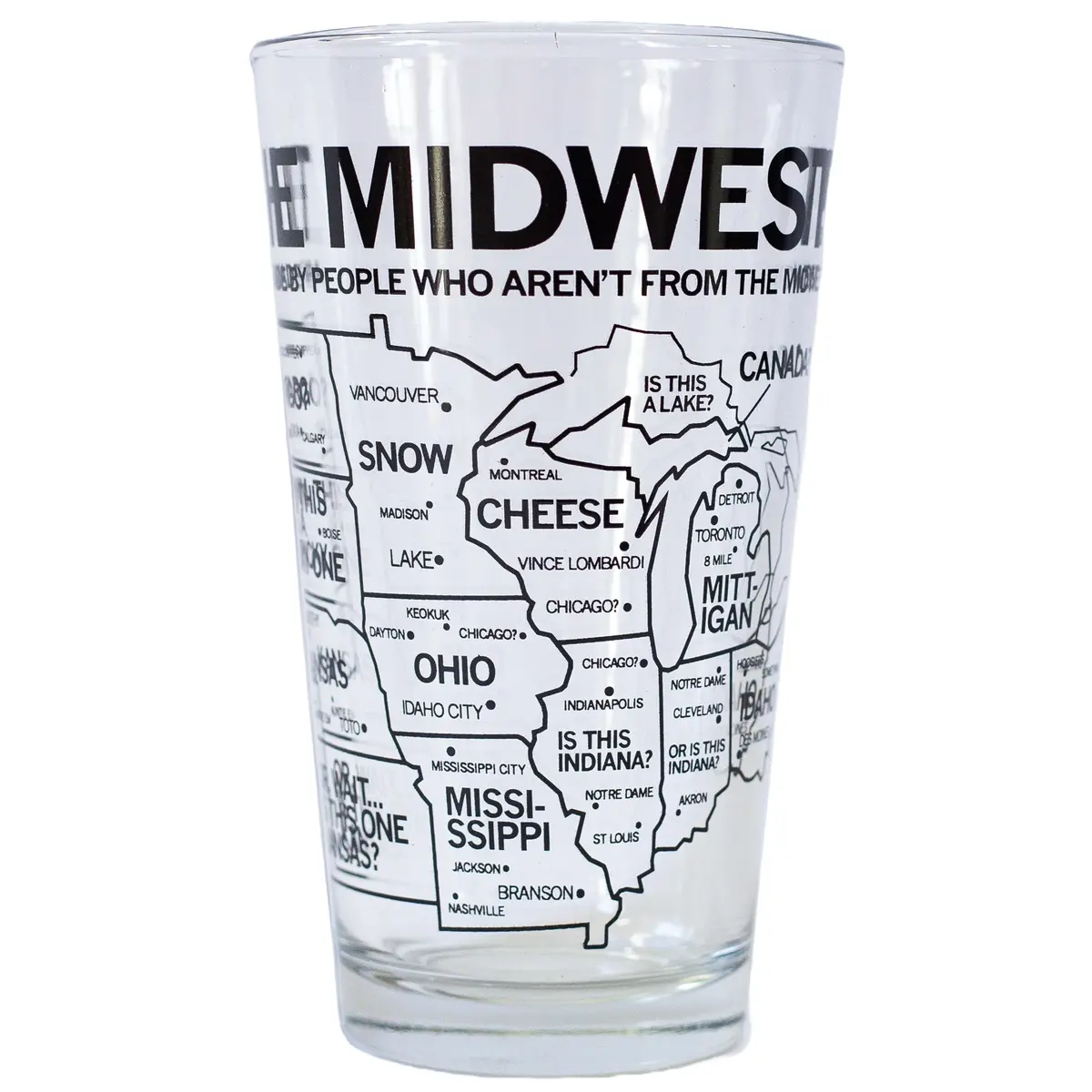 Midwest Map Pint Glass 1
