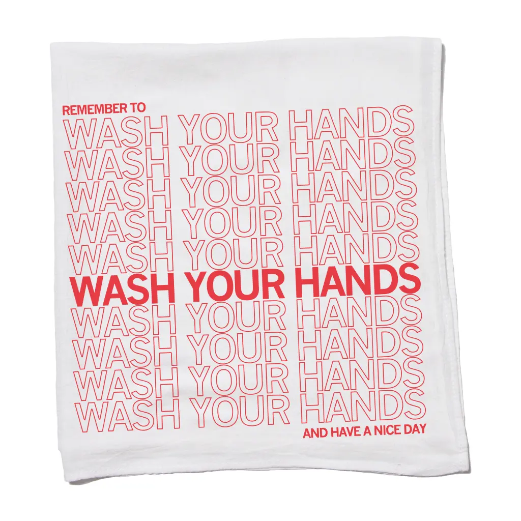Wash Your Hands Repeating Pattern Kitchen Towel 1