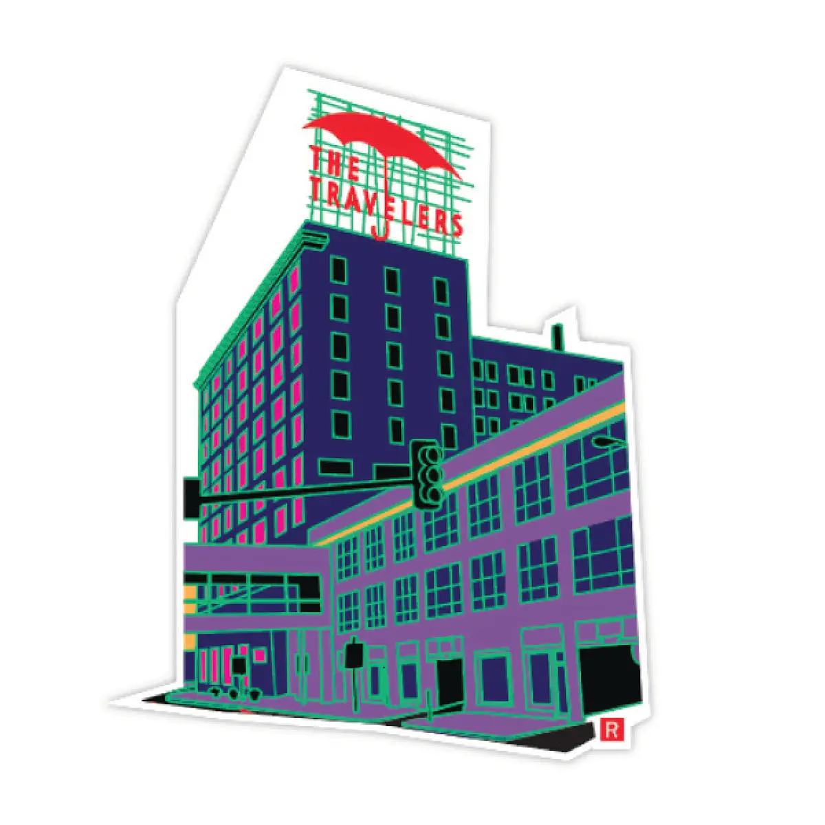 Des Moines Skyline Umbrella Die-Cut Sticker 1