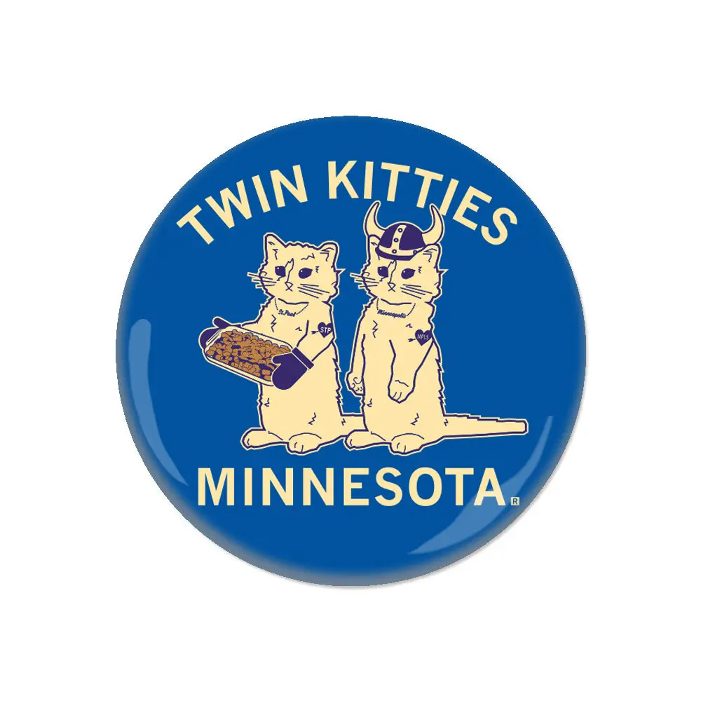 Twin Kitties Button 1