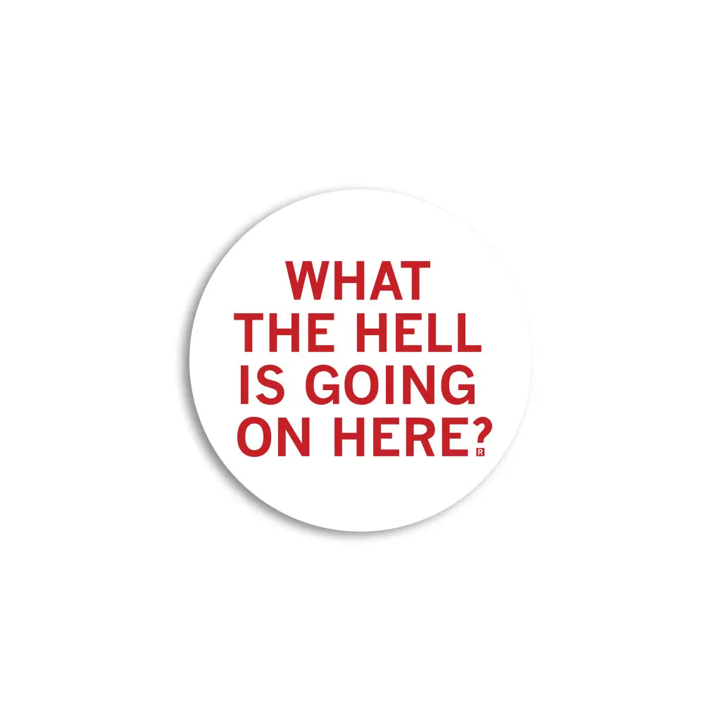 What The Hell Mini Circle Sticker 1
