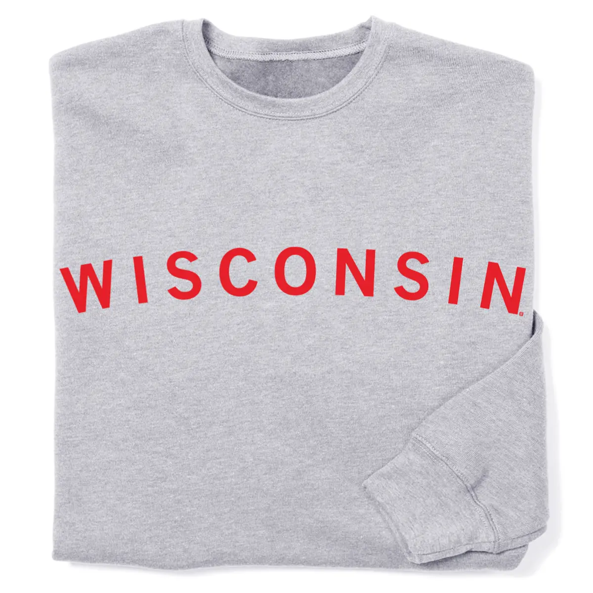 Wisconsin Curved Logo Crew Sweatshirt 1