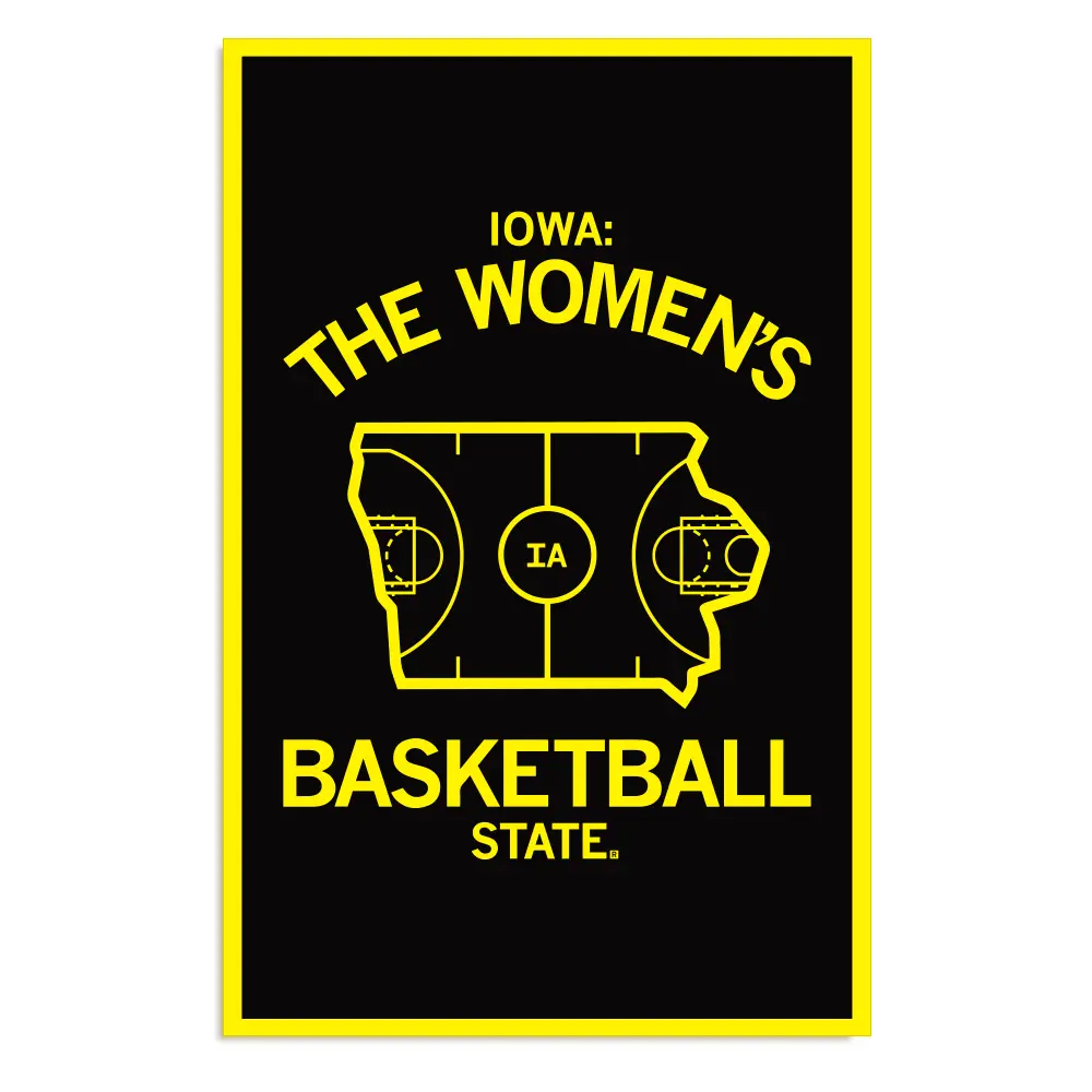 Iowa: The Women's Basketball State Black Poster 1