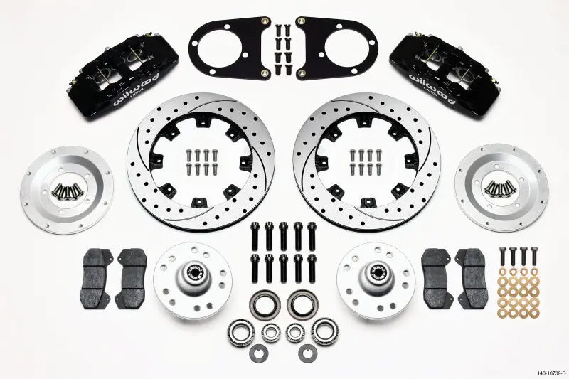 Wilwood Dynapro 6 Front Hub Assembly For 1937–1948 Ford Passenger Cars – 12.19" Drilled Rotor Compatible With Stock Spindles 1