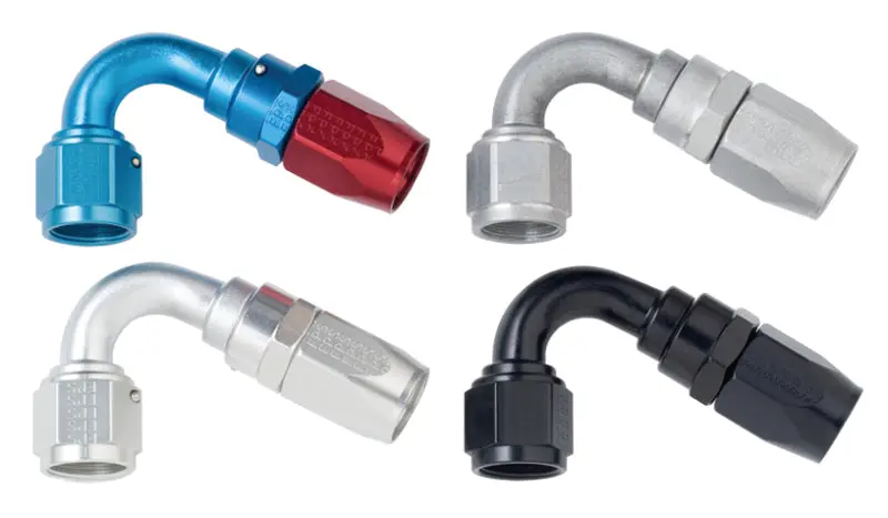 Fragola -12An 120-Degree Power Flow Hose End – Black Anodized Aluminum 1