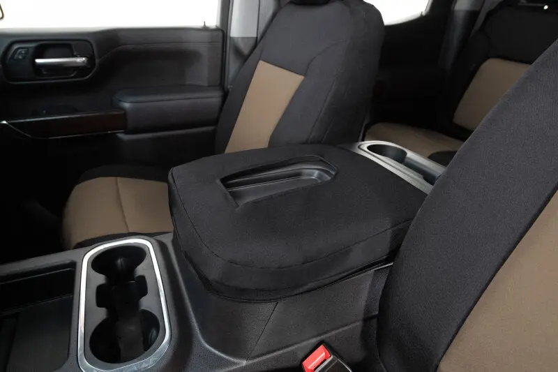 Covercraft Endura Precisionfit Seat Covers For Second Row Of 2020–2024 Toyota Highlander – Tan & Black Fabric Blend 1