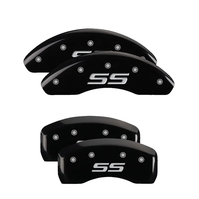 Mgp Engraved 4-Piston Caliper Covers – Monte Carlo/Ss Style, Front & Rear, Black Base With Silver Accent 1