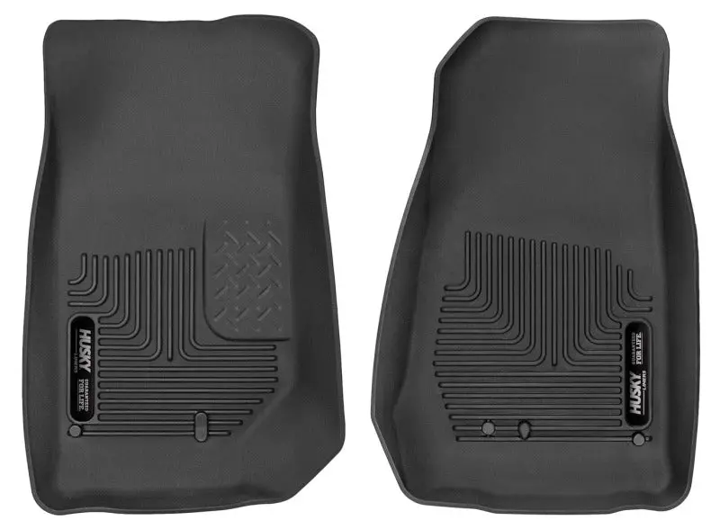 Husky X-Act Contour Floor Liners – Black, Custom Fit For 2007–2014 Jeep Wrangler (2-Door & 4-Door Unlimited) 1
