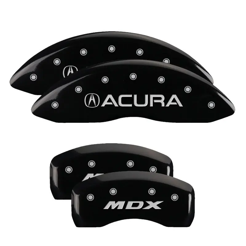 Mgp Engraved 4-Piston Caliper Covers – Front & Rear, I-Vtec Fitment, Black W/ Silver Accent 1