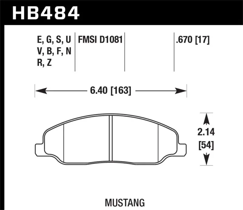 Hawk Er-1 Front Brake Pads For 2010 Ford Mustang 4.0L Base Model 1