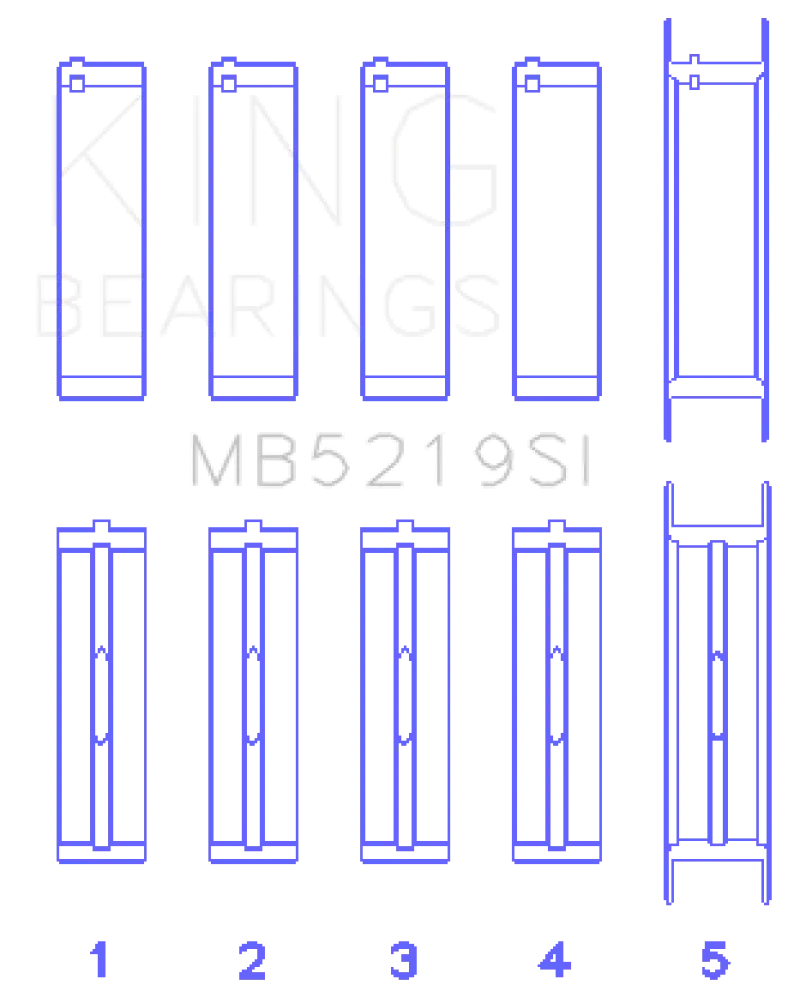 King Main Bearing Set For 1991–1992 Ford 4.6L V8 Romeo Engine – Cast Iron Block, Sohc, +0.5Mm Oversize 1