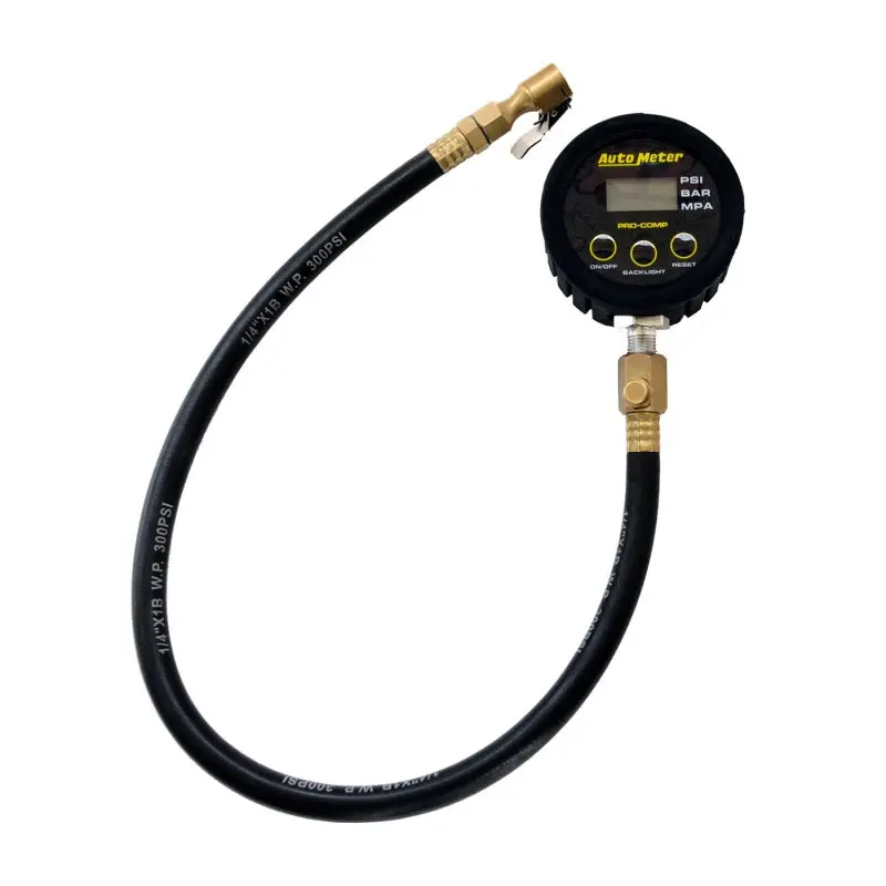 Autometer Digital Race Tire Pressure Gauge – 0–50 Psi Range With 25-Inch Hose 1