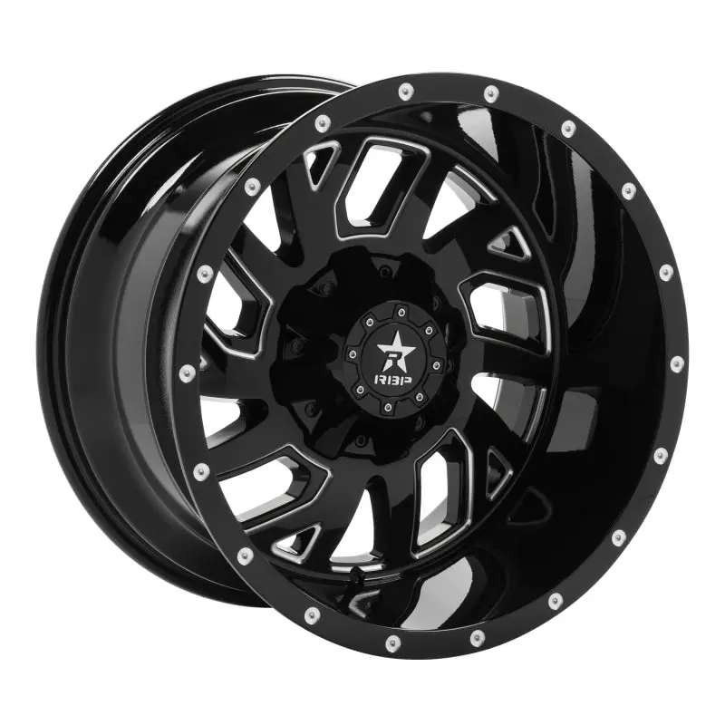 Rbp 65R Glock Forged Wheel – 20X12", 6X135/139.7, -44Mm Offset, 4.75" Backspace, Gloss Black Machined Grooves 1