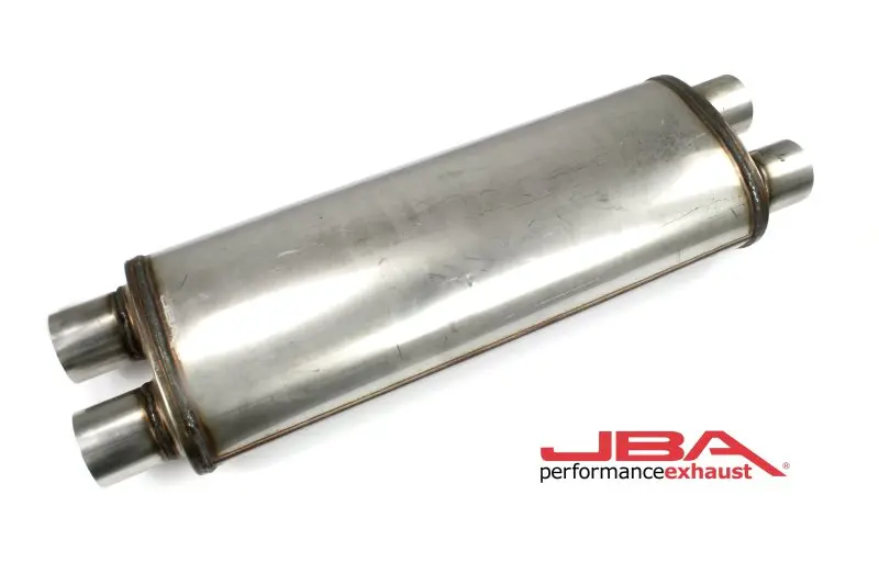 Jba Universal Dual-Inlet/Dual-Outlet Stainless Steel Chambered Muffler – 304Ss, 22" X 8" X 5", 2.5" Diameter 1