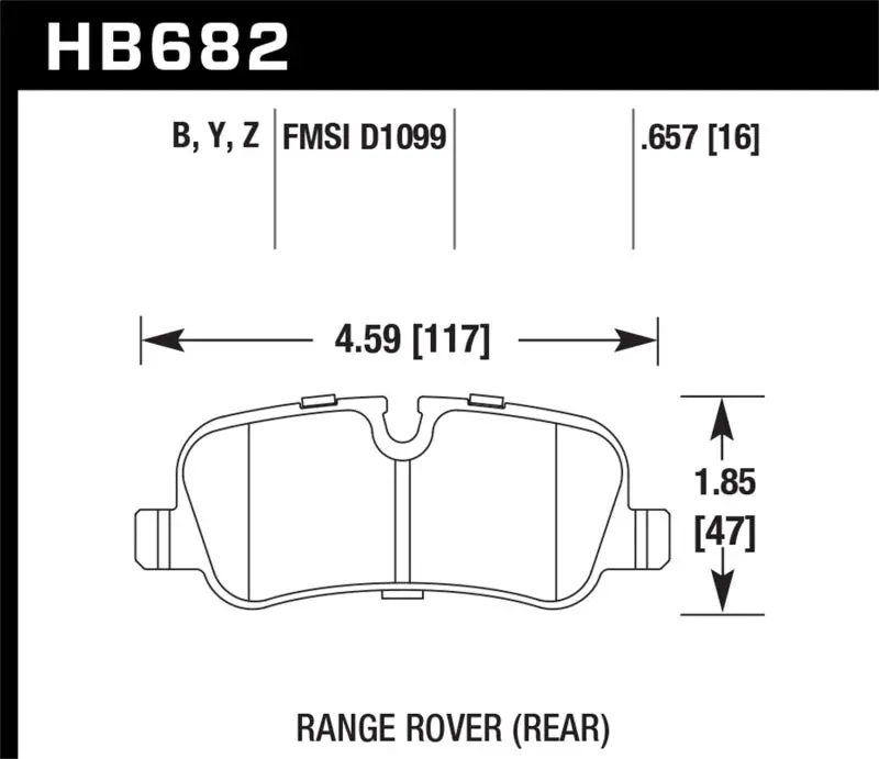 Hawk Lts Street Rear Brake Pads For 2005–2009 Land Rover Range Rover Lr3 1