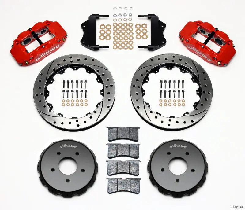 Wilwood Narrow Superlite 6R Front Hat Kit – 13.06" Drilled, Red Finish, For 2004–2006 Pontiac Gto 1