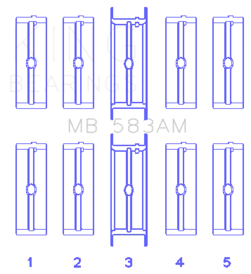 King Main Bearing Set For Classic Ford Flathead V8 – Fits 239, 256, 272 & 292 Cid Engines (.030" Oversize) 1