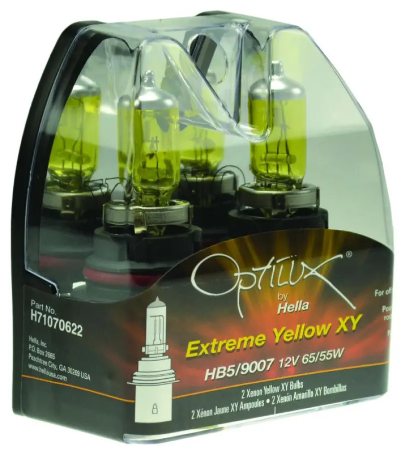 Hella Hb5 (9007) Dual-Beam Halogen Bulb – 12V, 65/55W, Xenon-Yellow Coating 2