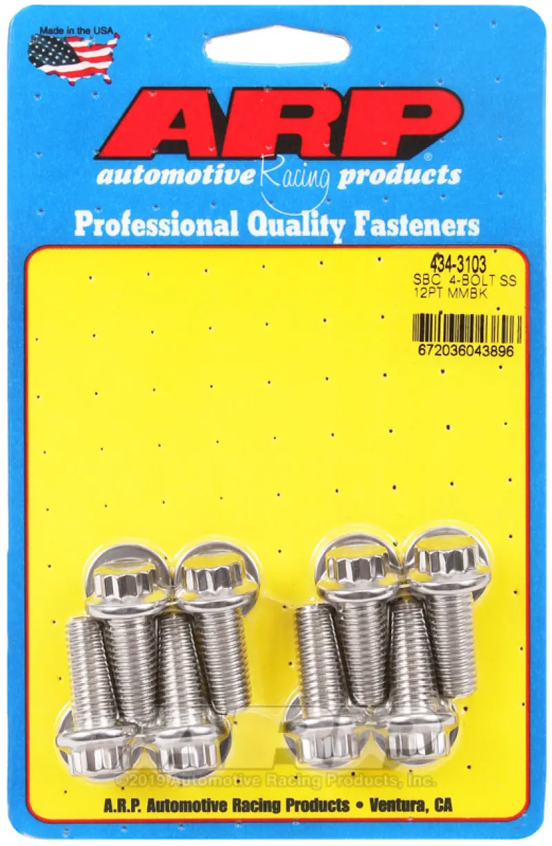 Arp Chevy 4-Bolt Steel Motor Mount Bolt Kit With 12-Point Fasteners 1