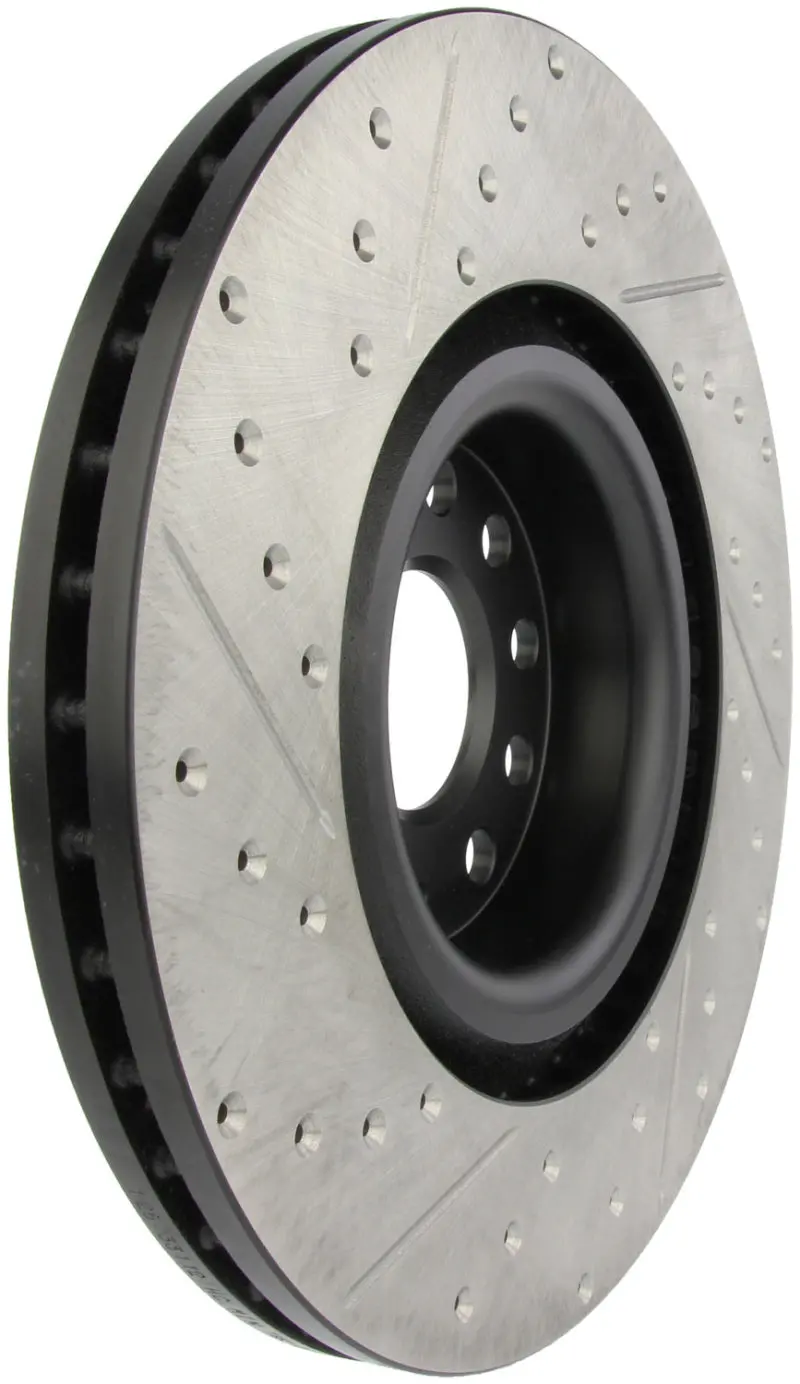 Stoptech Slotted And Drilled Front Left Brake Rotor For 2006–2009 Vw Passat & Passat Cc 1