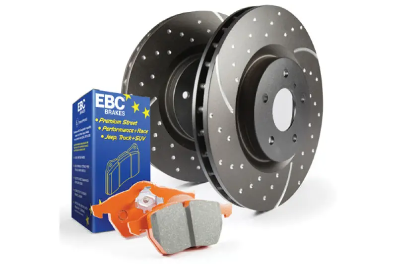 Ebc S8 Brake Kit Featuring Orangestuff Pads And Gd Series Rotors 1